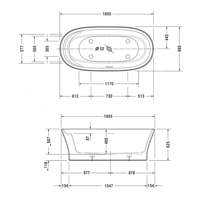 Bồn tắm độc lập Cape Cod Duravit 588.45.690