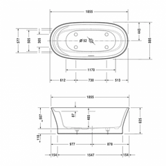 Bồn tắm độc lập Cape Cod Duravit 588.45.690