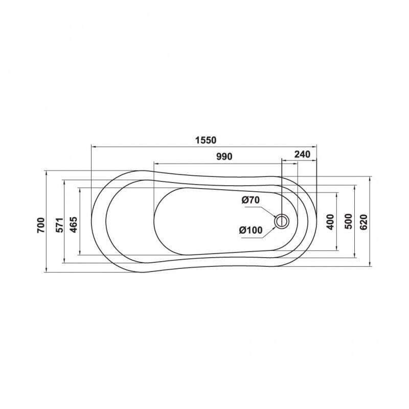Bồn tắm độc lập Nagoya hình bầu dục 1550 Hafele 588.99.630