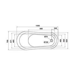 Bồn tắm độc lập Nagoya hình bầu dục 1550 Hafele 588.99.630
