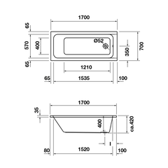 Bồn tắm tắm âm D-code 1700 Duravit 588.45.646