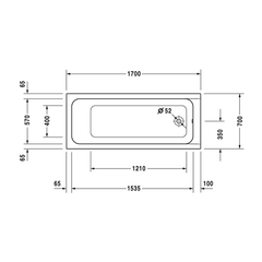 Bồn tắm tắm âm D-CODE Duravit 588.45.640