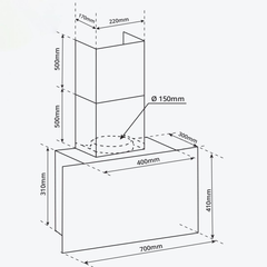 Máy hút mùi Garis G3327 kính thẳng