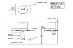 Chậu lavabo Cotto C00257 đặt trên bàn Olix