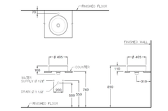 Chậu lavabo Cotto C00340 MBK đặt trên bàn Sensation