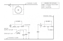 Chậu lavabo Cotto C00340 MSL đặt trên bàn Sensation