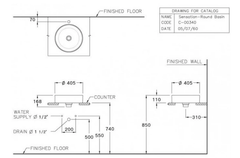 Chậu lavabo Cotto C00341 MSL đặt trên bàn Sensation