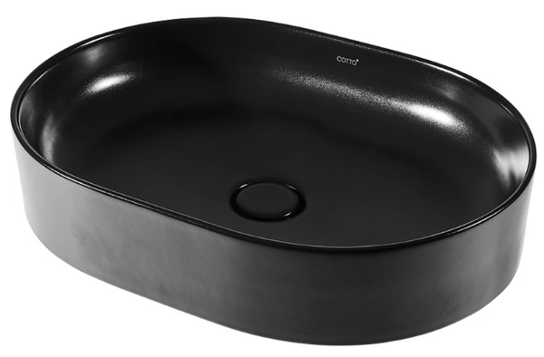 Chậu lavabo Cotto C00343 MBK đặt trên bàn Sensation