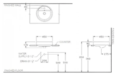 Chậu lavabo Cotto C00380 MLG đặt trên bàn Geo