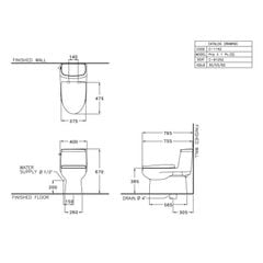 Bàn cầu 1 khối Cotto C1142 nắp đóng êm