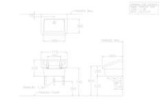 Chậu lavabo Cotto C2800 dịch vụ treo tường Sink