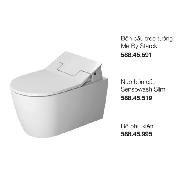 Bồn cầu treo tường Me By Starck với nắp Sensowash Duravit 588.46.406