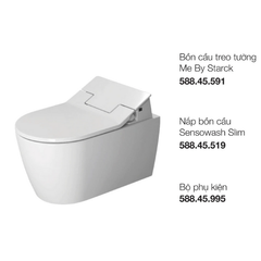 Bồn cầu treo tường Me By Starck với nắp Sensowash Duravit 588.46.406