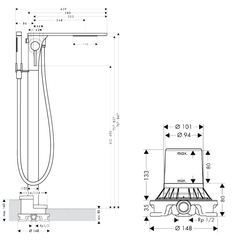 Cây sen tắm âm sàn Massaud Axor 589.29.514