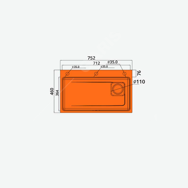 Chậu rửa 1 hố to tích hợp hố phụ rời Garis GS11.75