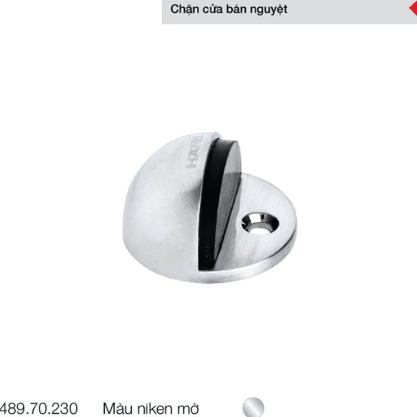Chặn cửa bán nguyệt Häfele màu niken mờ 489.70.230