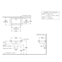 Chậu lavabo âm bàn Cotto C05157