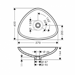 Chậu lavabo AXOR Massaud 570/450 588.32.011