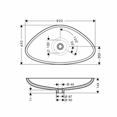 Chậu lavabo Axor Massaud 800mm (ZD) 588.32.010
