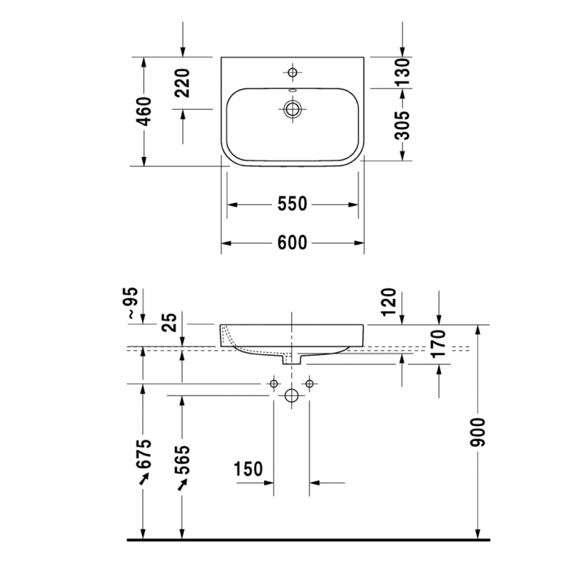 Chậu Lavabo đặt bàn 600 Duravit Happy D.2 588.45.126
