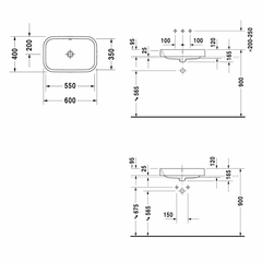 Chậu lavabo đặt bàn Duravit Happy D.2 588.45.125