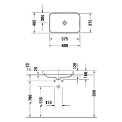 Chậu Lavabo đặt bàn Duravit Happy D.2 Plus 600 588.45.127