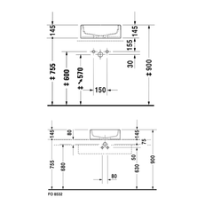 Chậu lavabo đặt bàn Duravit Starck 1 46cm 588.45.080