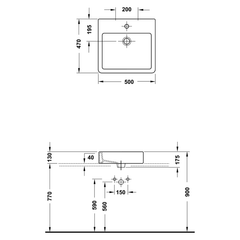 Chậu Lavabo đặt bàn Duravit Vero 500 588.45.024