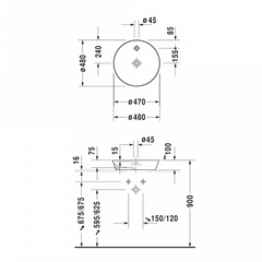 Chậu lavabo Duravit Cape Cod 480 mm 588.45.240