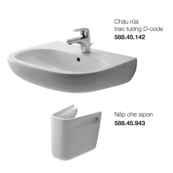 Chậu lavabo treo tường Duravit D-code 550x430 588.45.147