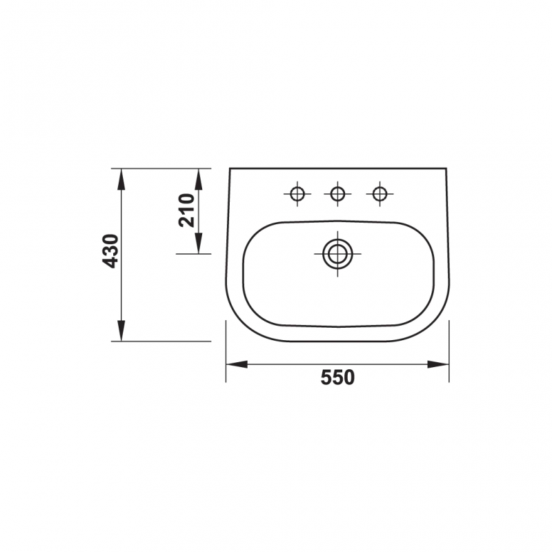 Chậu lavabo treo tường Duravit D-code 550x430 588.45.147