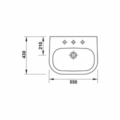 Chậu lavabo treo tường Duravit D-code 550x430 588.45.147