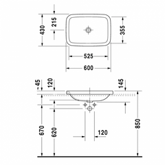 Chậu Lavabo vành nổi Duravit Durastyle 600 588.45.202