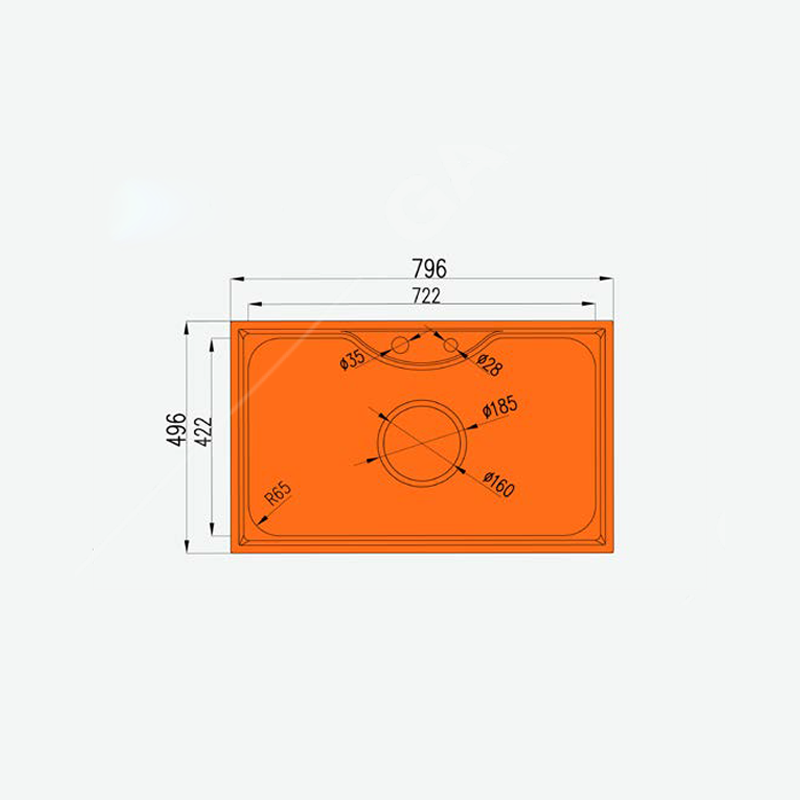 Chậu rửa 1 hố to Garis GS15.80