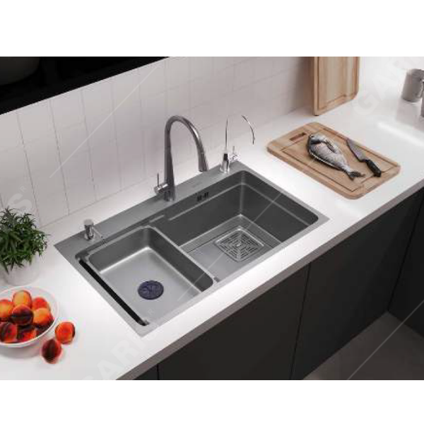Chậu rửa 1 hố to tích hợp hố phụ rời Garis GS11.75