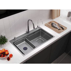 Chậu rửa 1 hố to tích hợp hố phụ rời Garis GS11.75