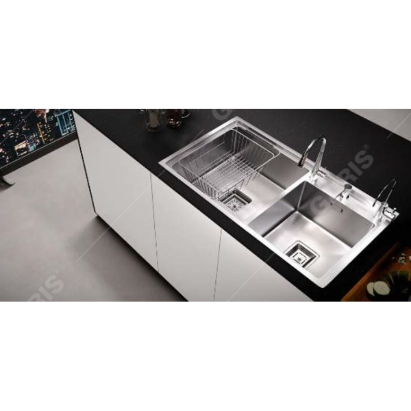 Chậu rửa 2 hố lệch thoát vuông Garis GS22.82