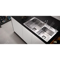 Chậu rửa 2 hố lệch thoát vuông Garis GS22.82