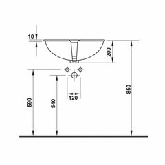 Chậu rửa âm bàn Duravit Santosa 545x425 588.45.060