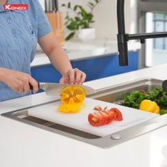 Chậu rửa bát Konox KN8048TS Dekor 1 hố chống xước Workstation Sink