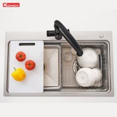 Chậu rửa bát Konox KN8048TS Dekor 1 hố chống xước Workstation Sink