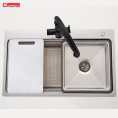 Chậu rửa bát Konox KN8048TS Dekor 1 hố chống xước Workstation Sink
