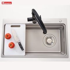 Chậu rửa bát Konox KN8048TS Dekor 1 hố chống xước Workstation Sink