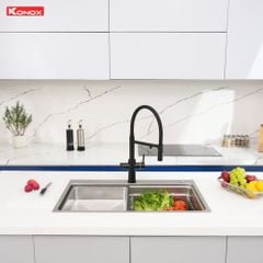 Chậu rửa bát Konox KN8048TS Dekor 1 hố chống xước Workstation Sink