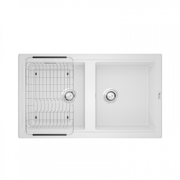 Chậu rửa bát Konox Granite Phoenix Smart 860 White Silver