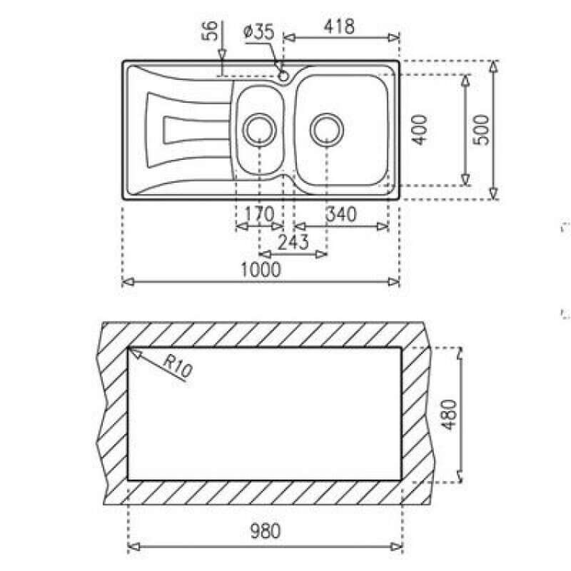 Chậu rửa chén Teka UNIVERSO 1 1/2B 1D 11120016
