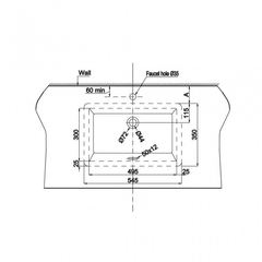 Chậu lavabo âm bàn Sapporo 545 Hafele 588.79.014