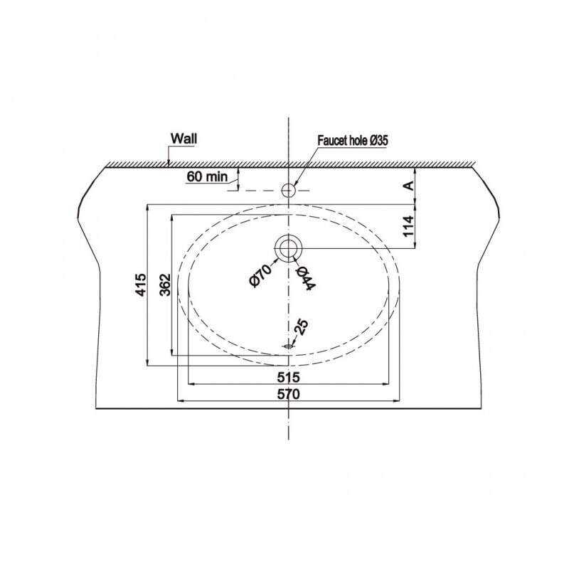 Chậu lavabo âm bàn Sapporo 570 Hafele 588.79.015
