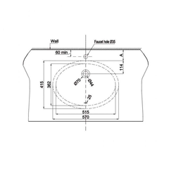 Chậu lavabo âm bàn Sapporo 570 Hafele 588.79.015