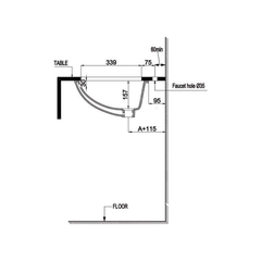 Chậu lavabo âm bàn Sapporo 570 Hafele 588.79.015
